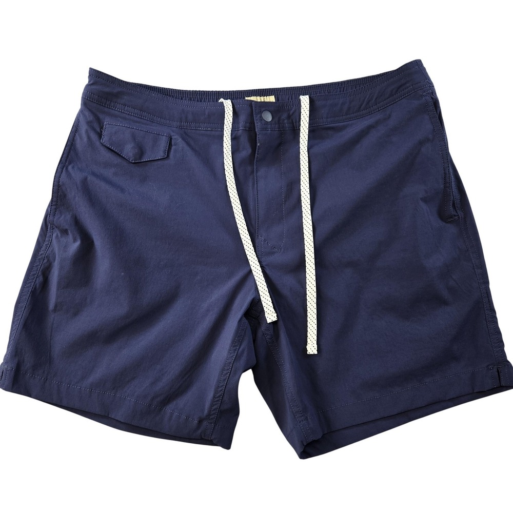 J.CREW Swim Shorts Mens 36 Blue Lined Drawstring Pockets Back Zip Boardshorts